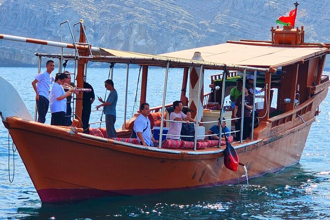 Full day Dhow: Khasab, Musandam: Dolphins, Snorkeling & Fjords - Cruising Khor Sham On A Traditional Dhow