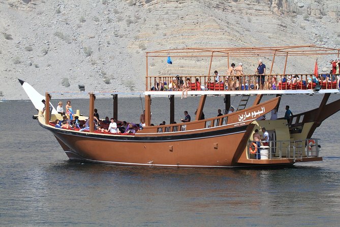 Half Day Dolphin Watching Musandam Dhow Cruise - Leaving Khasab Port for the Musandam fjords