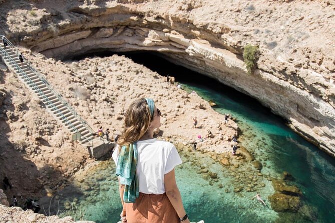 WADI SHAB - Muscat, Oman - Bimmah Sinkhole ends the sightseeing with green water