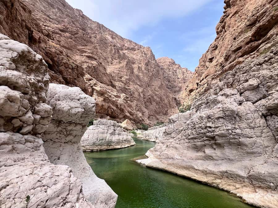 Wadi Shab & Wadi Tiwi : Guided Adventure (Customer Own Car) - A private farm with views over the valley